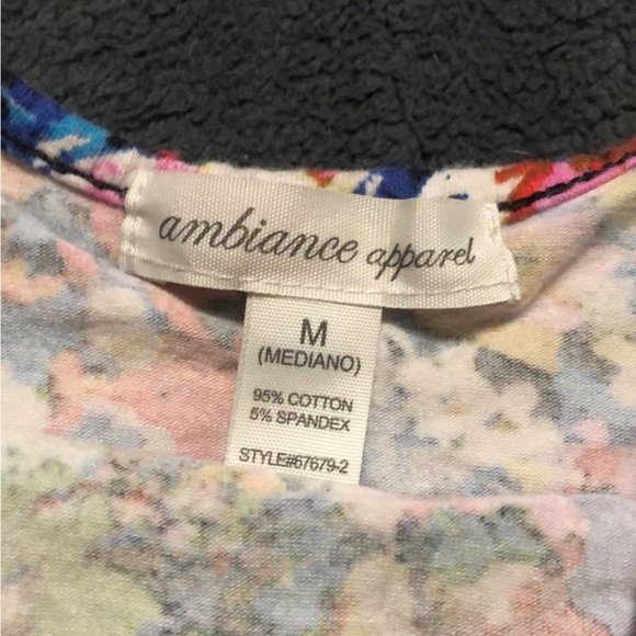 Ambiance apparel floral vibrant crop top - Picture 2 of 2